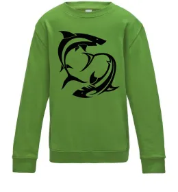 Детский Свитшот Дві акули Лаймовый фото