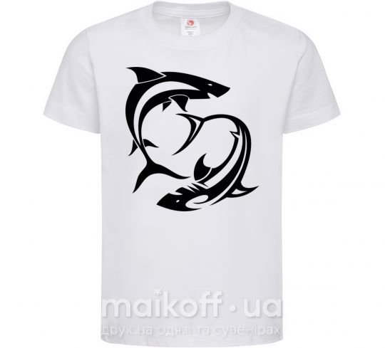 Детская футболка Две акулы Белый фото