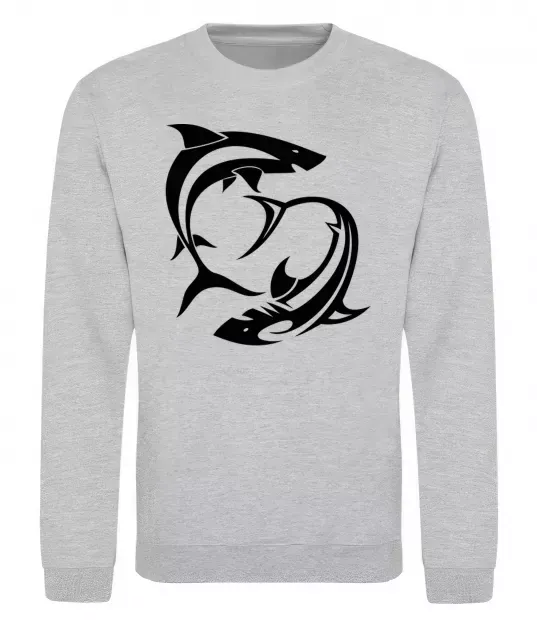 Свитшот Дві акули Серый меланж фото