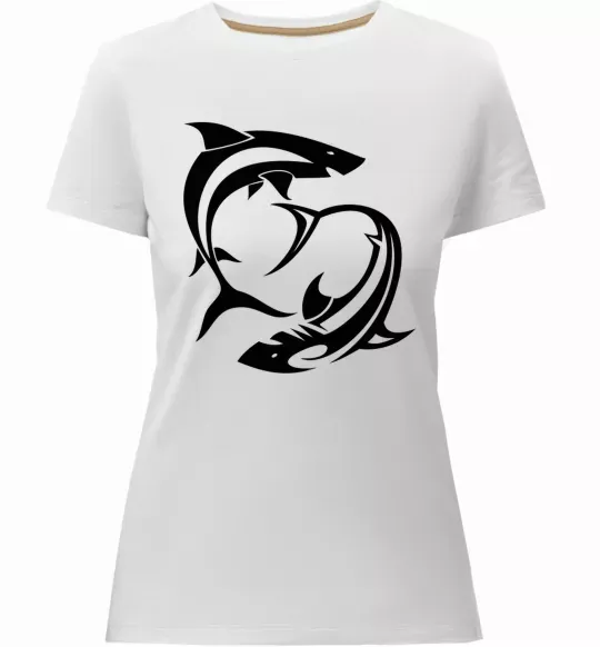 Женская премиум футболка Дві акули Белый фото