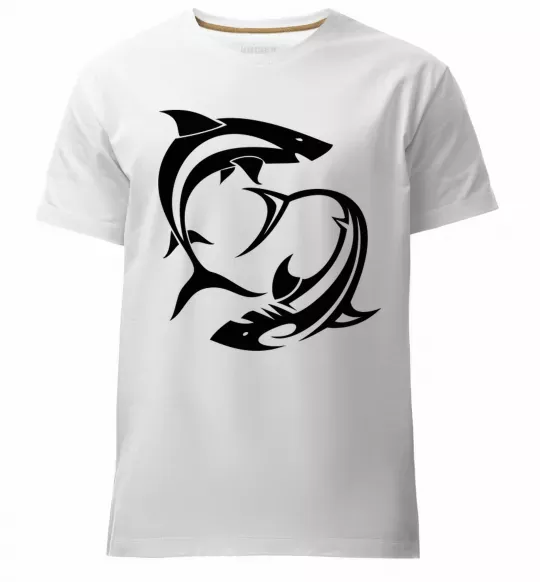 Мужская премиум футболка Дві акули Белый фото