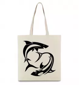 Эко-сумка Дві акули Бежевый фото