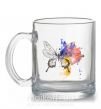 Чашка стеклянная Бабочка краски Прозрачный фото