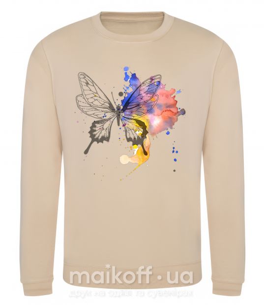 Світшот Бабочка краски Пісочний фото