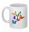Чашка керамічна Разноцветные Бабочки Білий фото