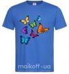Мужская футболка Разноцветные Бабочки Ярко-синий фото