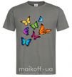 Мужская футболка Разноцветные Бабочки Графит фото