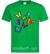 Мужская футболка Разноцветные Бабочки Зеленый фото
