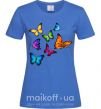 Женская футболка Разноцветные Бабочки Ярко-синий фото