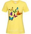 Женская футболка Разноцветные Бабочки Лимонный фото