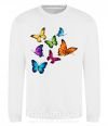 Світшот Разноцветные Бабочки Білий фото
