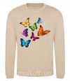 Свитшот Разноцветные Бабочки Песочный фото