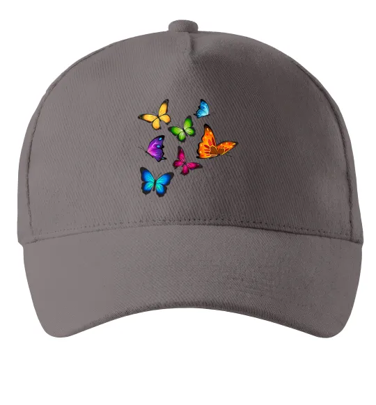 Кепка Різнокольорові метелики Серый фото