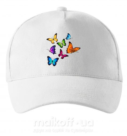 Кепка Разноцветные Бабочки Білий фото