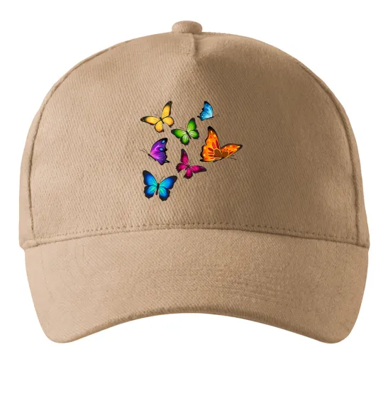 Кепка Різнокольорові метелики Песочный фото