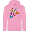 Мужская толстовка (худи) Різнокольорові метелики Розовый фото