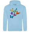 Жіноча толстовка (худі) Різнокольорові метелики Блакитний фото