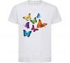 Детская футболка Разноцветные Бабочки Белый фото