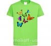 Детская футболка Разноцветные Бабочки Лаймовый фото