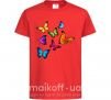 Детская футболка Разноцветные Бабочки Красный фото