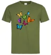 Мужская футболка Різнокольорові метелики Оливковый Мужская футболка Різнокольорові метелики Оливковый фото