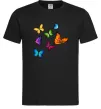 Мужская футболка Різнокольорові метелики Черный Мужская футболка Різнокольорові метелики Черный фото