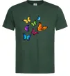 Мужская футболка Різнокольорові метелики Темно-зеленый Мужская футболка Різнокольорові метелики Темно-зеленый фото