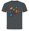 Мужская футболка Різнокольорові метелики Графит Мужская футболка Різнокольорові метелики Графит фото