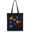 Эко-сумка Різнокольорові метелики Черный фото