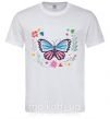 Мужская футболка Бабочки в Цветах Белый фото