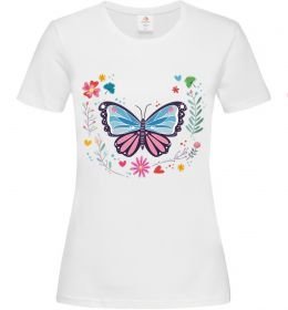 Женская футболка Метелики в квітах