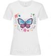 Женская футболка Бабочки в Цветах Белый фото