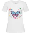 Женская футболка Метелики в квітах Белый Женская футболка Метелики в квітах Белый фото