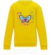 Дитячий світшот Бабочки в Цветах Сонячно жовтий фото