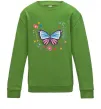 Детский Свитшот Метелики в квітах Лаймовый фото