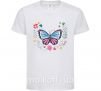 Дитяча футболка Бабочки в Цветах Білий фото