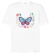 Футболка Оверсайз Метелики в квітах Белый фото