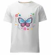 Мужская премиум футболка Метелики в квітах Белый фото