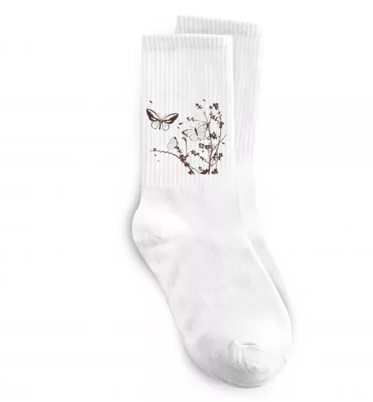 Носки Метелики на гілках Белый фото