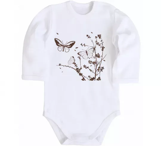 Детский боди Метелики на гілках Белый фото