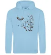 Жіноча толстовка (худі) Метелики на гілках Блакитний фото