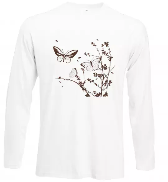 Лонгслив Метелики на гілках Белый фото