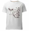 Чоловіча преміум футболка Метелики на гілках Білий фото