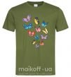 Чоловіча футболка Разные бабочки Оливковий фото
