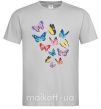Мужская футболка Разные бабочки Серый фото