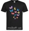 Мужская футболка Разные бабочки Черный фото