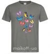 Мужская футболка Разные бабочки Графит фото