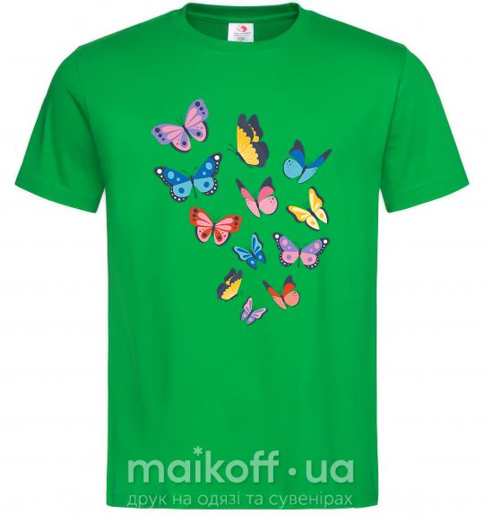 Мужская футболка Разные бабочки Зеленый фото