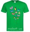 Чоловіча футболка Разные бабочки Зелений фото