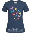 Жіноча футболка Разные бабочки Темно-синій фото